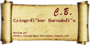 Czingráber Barnabás névjegykártya