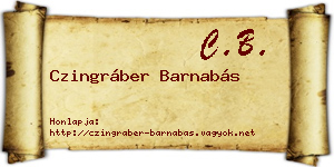 Czingráber Barnabás névjegykártya