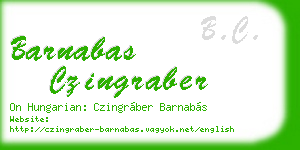 barnabas czingraber business card